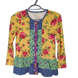 Matilda Jane Choose Your Own Path Setting Sun Tunic Cardigan Size 10 Mixed Print